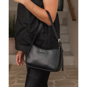 VEGAN SHOULDER BAG | IVY-Bags & Wallets-LOUENHIDE-BLK-Coriander
