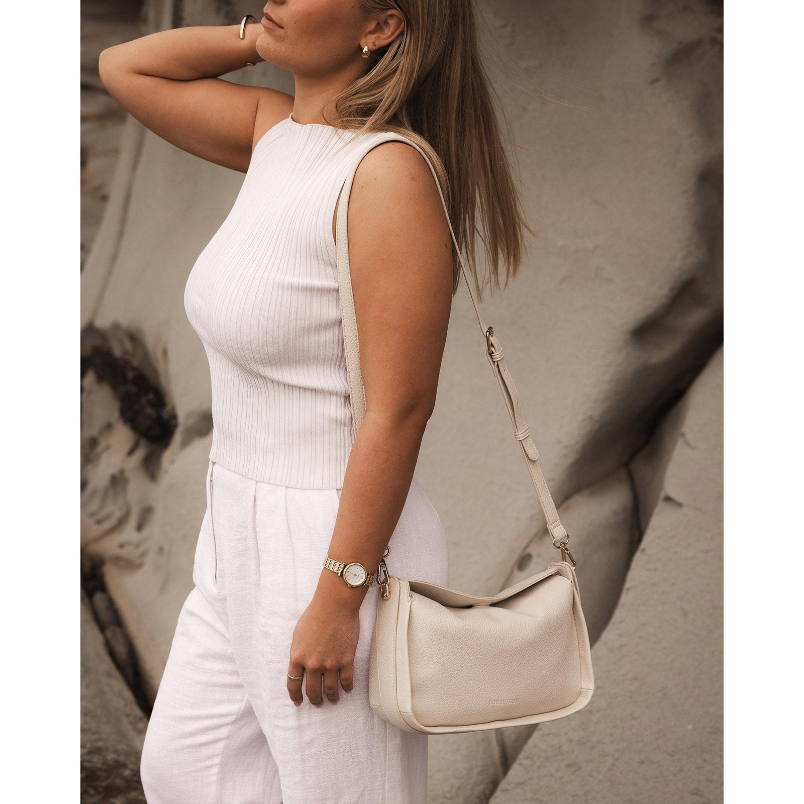 VEGAN SHOULDER BAG | MADDIE-Bags & Wallets-LOUENHIDE-Coriander