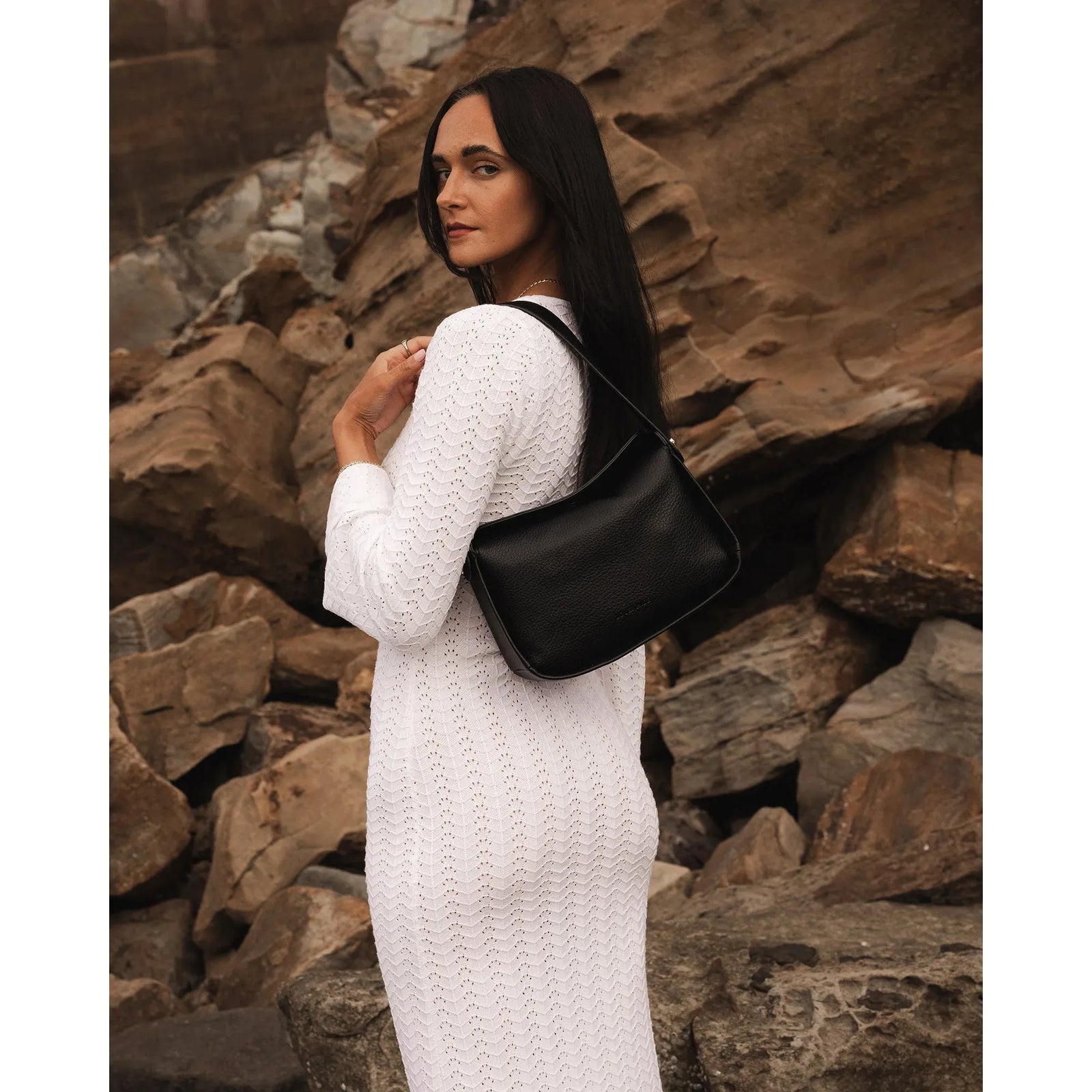 VEGAN SHOULDER BAG | MADDIE-Bags & Wallets-LOUENHIDE-Coriander