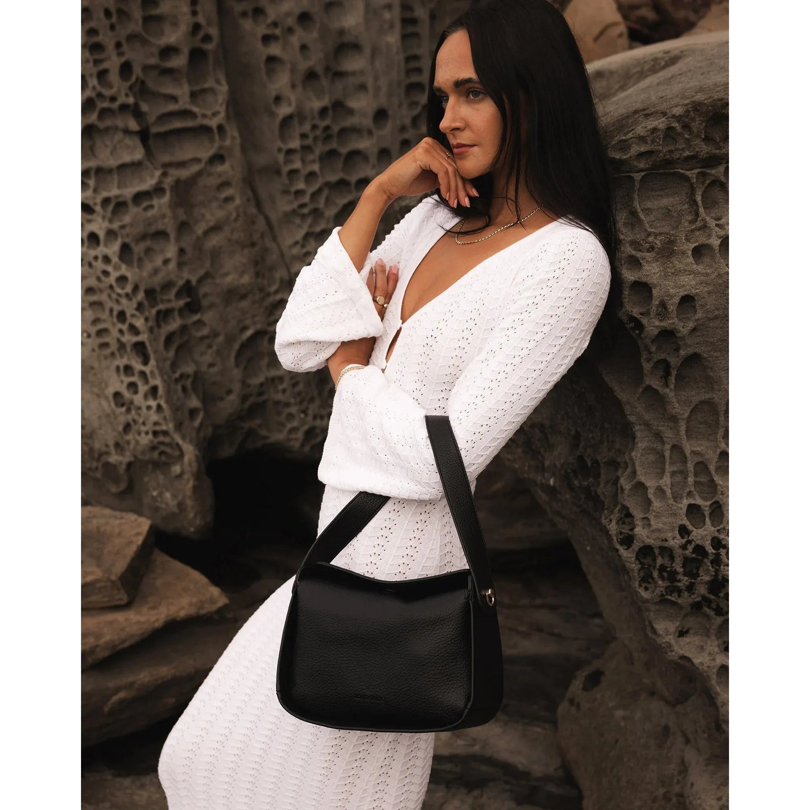 VEGAN SHOULDER BAG | MADDIE-Bags & Wallets-LOUENHIDE-BLK-Coriander