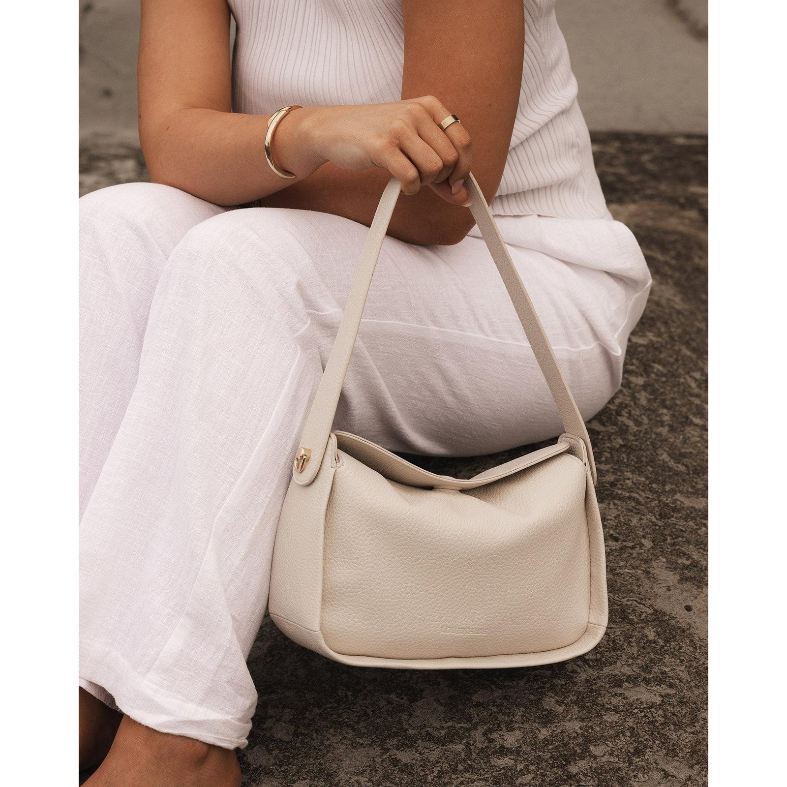 VEGAN SHOULDER BAG | MADDIE-Bags & Wallets-LOUENHIDE-VANILLA-Coriander