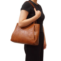 VEGAN TOTE BAG | ADELYN-Bags & Wallets-S-Q-Coriander