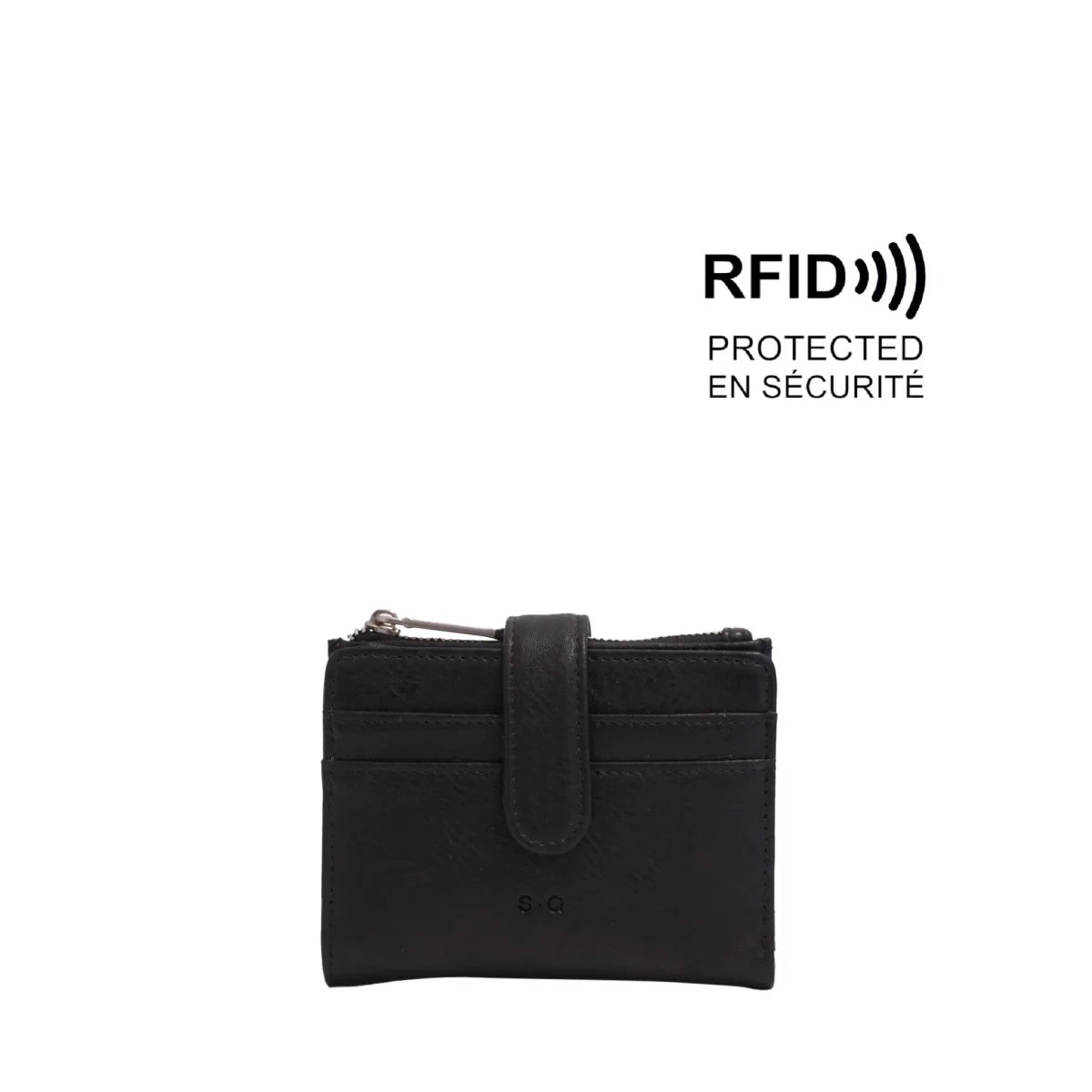 VEGAN WALLET | AIMEE-Bags & Wallets-S-Q-BLACK-Coriander