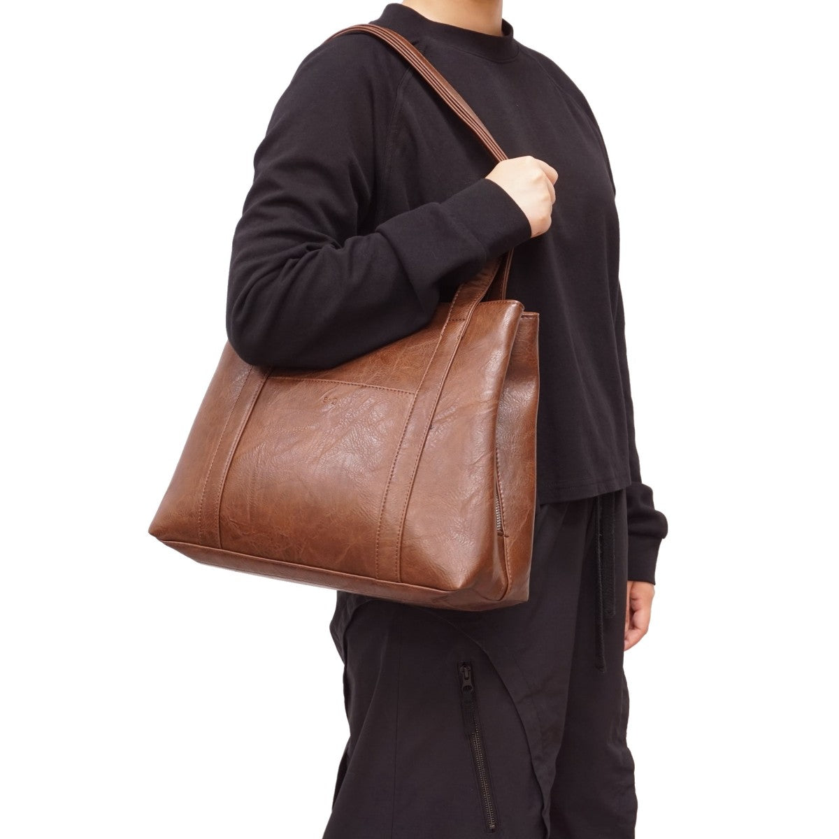 VEGAN WORK TOTE | GLENNA-Bags & Wallets-S-Q-Coriander