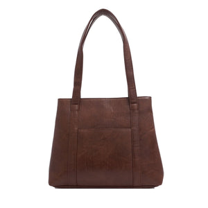 VEGAN WORK TOTE | GLENNA-Bags & Wallets-S-Q-BROWN-Coriander