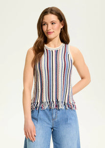 VERTICAL STRIPE CAMI SWEATER-Jackets & Sweaters-FRENCH DRESSING JEANS-XSMALL-INDEPENDANCE STRIPE-Coriander