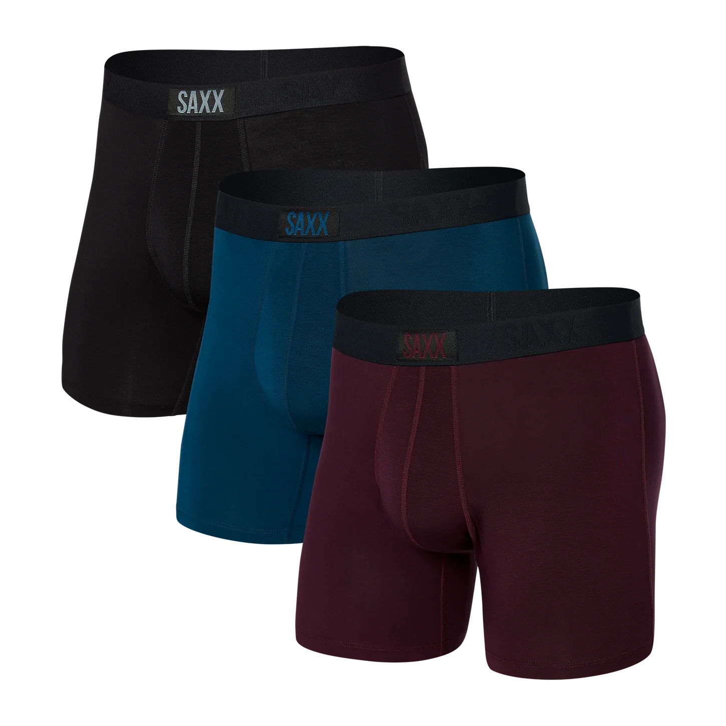 VIBE 3 PACK | BURNT PLUM/TEAL/BLACK-Intimates-SAXX-MEDIUM-BURNT PLUM-TEAL-BLCK-Coriander