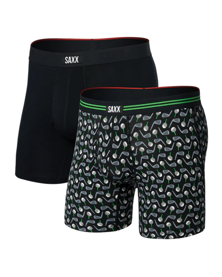 VIBE XTRA 2 PACK BOXER BRIEF | BACK NINE/BLACK-Intimates-SAXX-Coriander