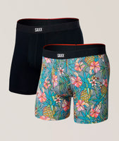 VIBE XTRA BOXER BRIEF 2 PACK | PINEAPPLE FIELD/BLACK-Intimates-SAXX-MEDIUM-PINEAPPLE FIELD-BLK-Coriander