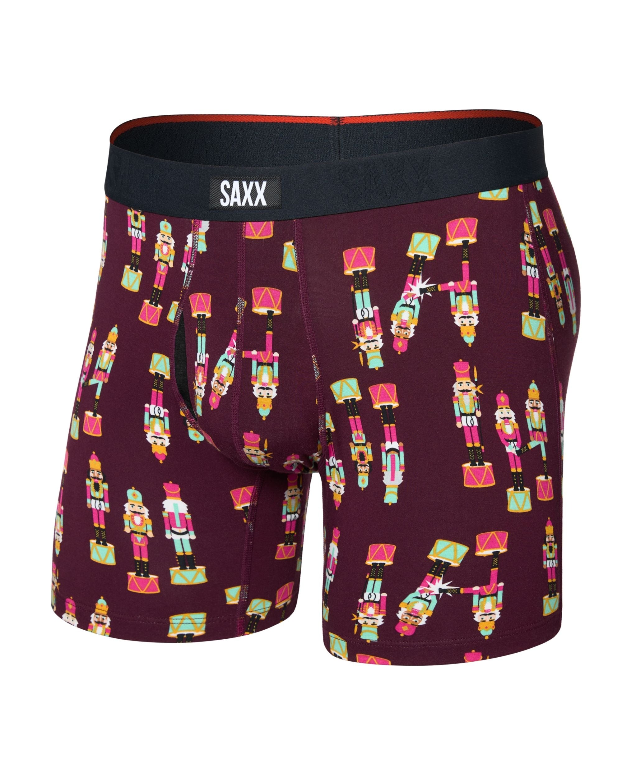 VIBE XTRA BOXER BRIEF | NUTCRACKER 25-MAROON-Intimates-SAXX-Coriander