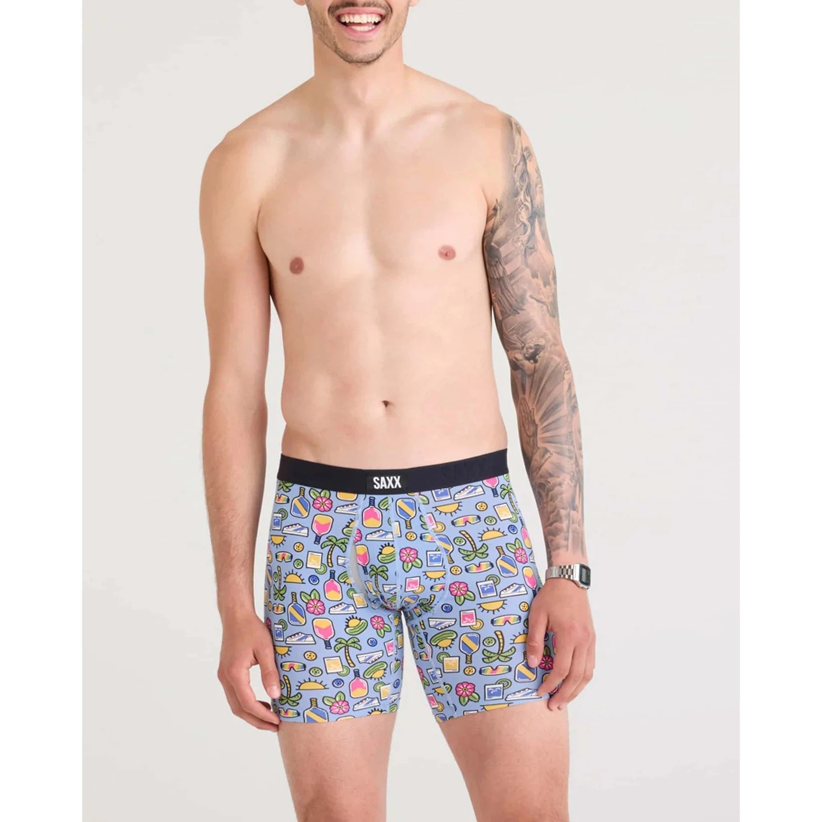 VIBE XTRA BOXER BRIEF | PICKLEBALL PARADISE-Intimates-SAXX-Coriander