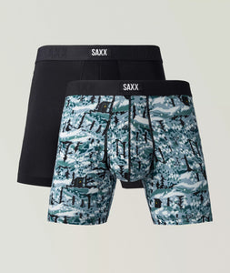 VIBE XTRA BOXER BRIEFS 2 PACK | SNOW SHADOW/BLACK-Intimates-SAXX-Coriander