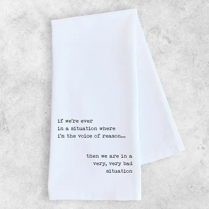 VOICE OF REASON TEA TOWEL-Home Decor-DEV D & CO-Coriander