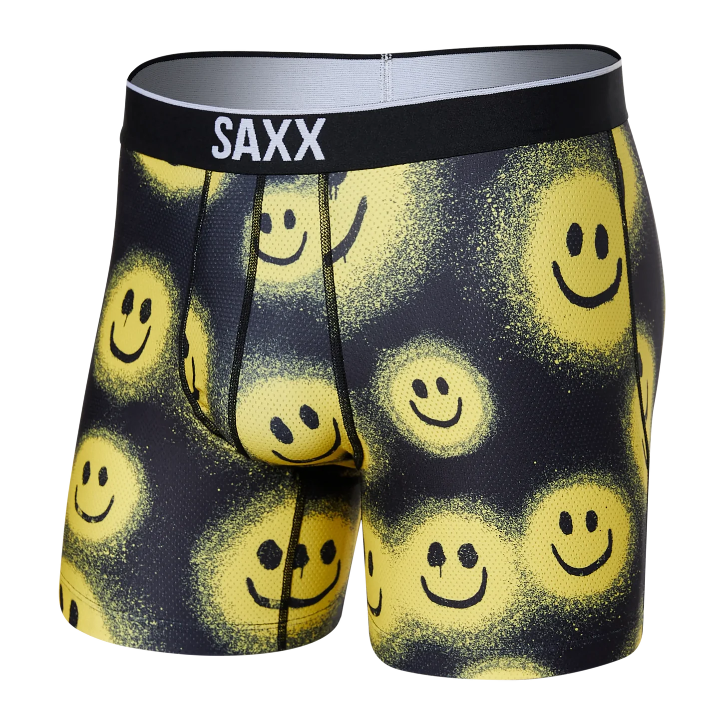 VOLT BOXER BRIEFS | PAINTED SMILE-Underwear-SAXX-SMALL-PAINTED SMILE BK-Coriander