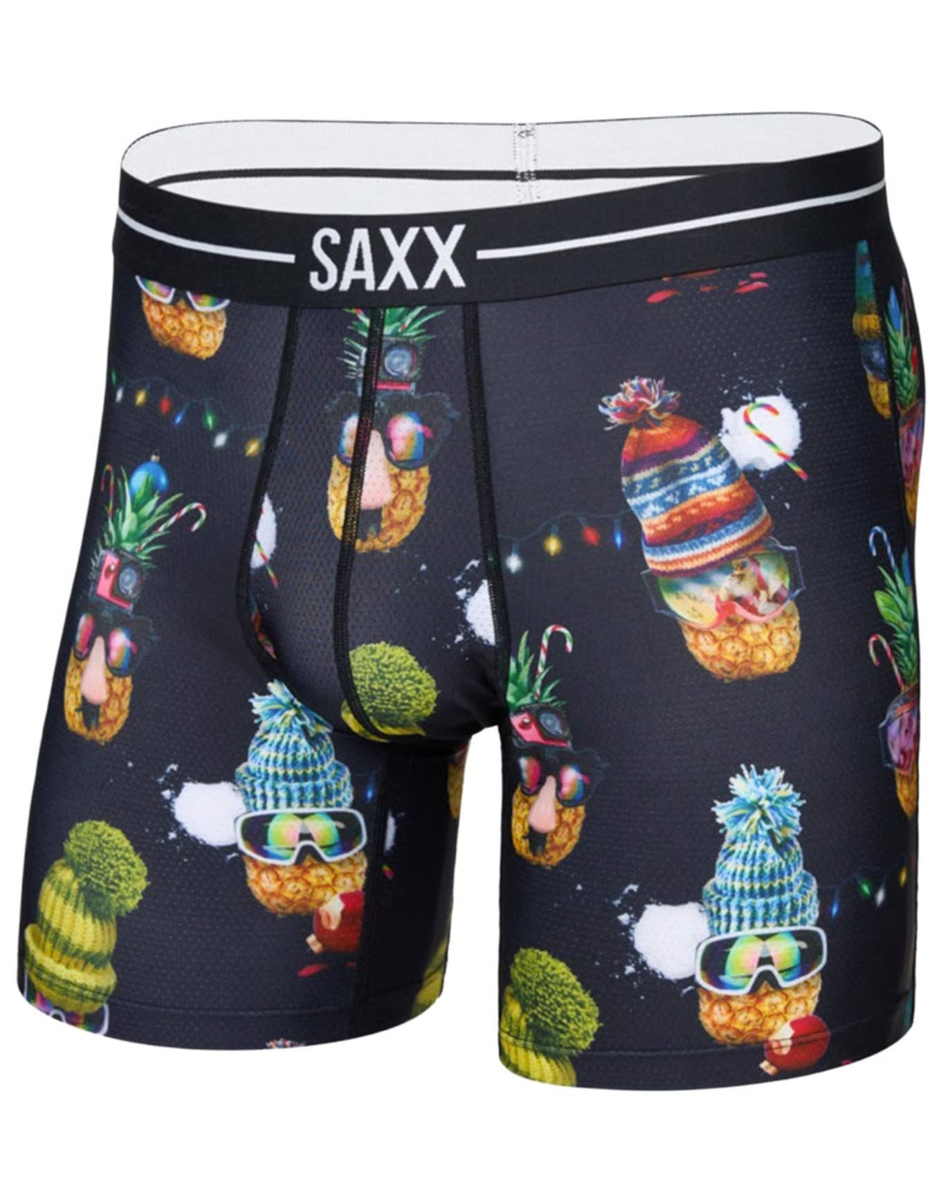 VOLT MESH BOXER BRIEF | DECK THE PINEAPPLES-BLACK-Intimates-SAXX-Coriander