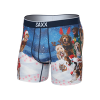 VOLT MESH BOXER BRIEF | DOGS OF SAXXMAS BLUE-Intimates-SAXX-SMALL-DOGS OF SAXXMAS-BLUE-Coriander