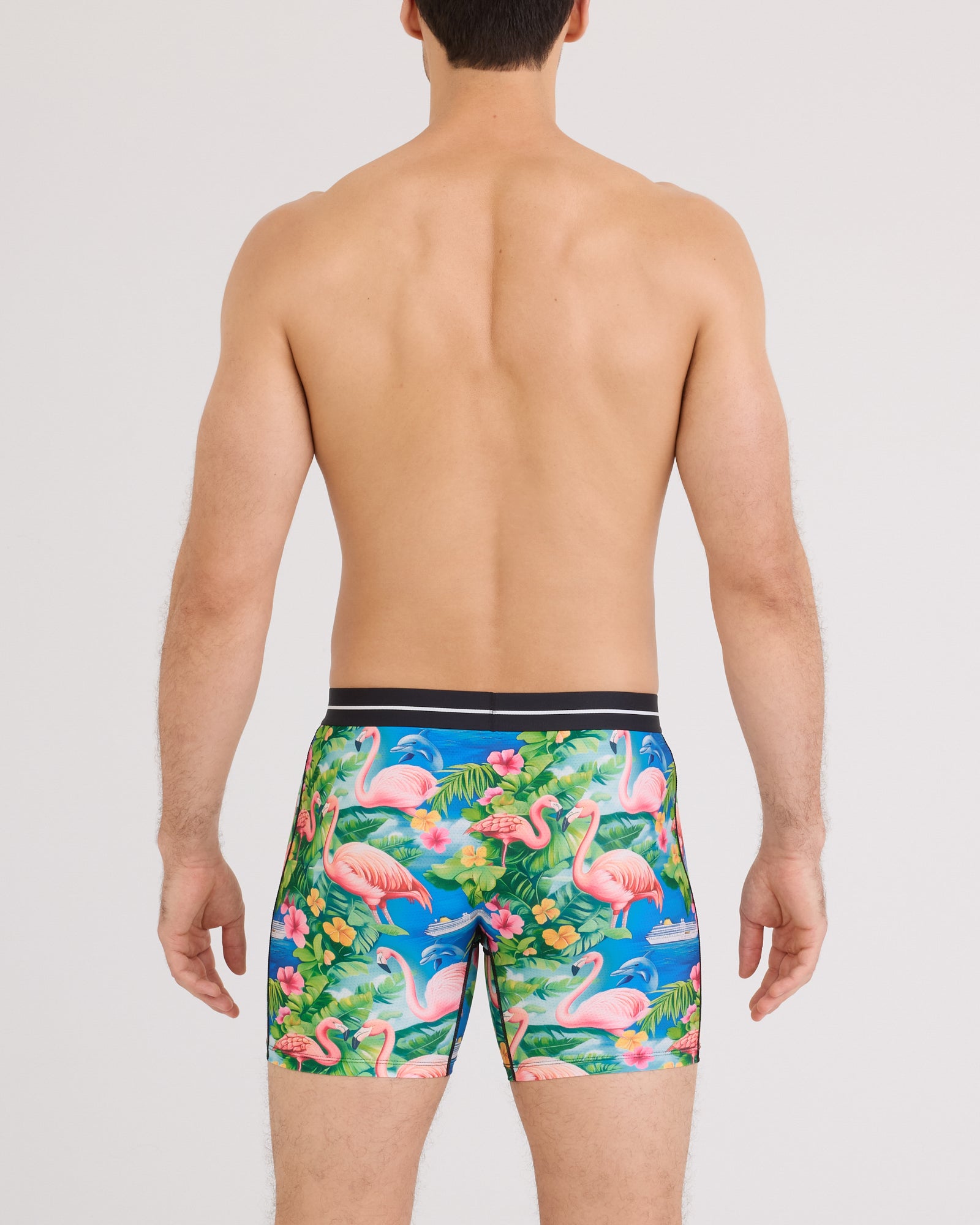 VOLT MESH BOXER BRIEF | FLAMINGO BAY: MULTI-Intimates-SAXX-Coriander