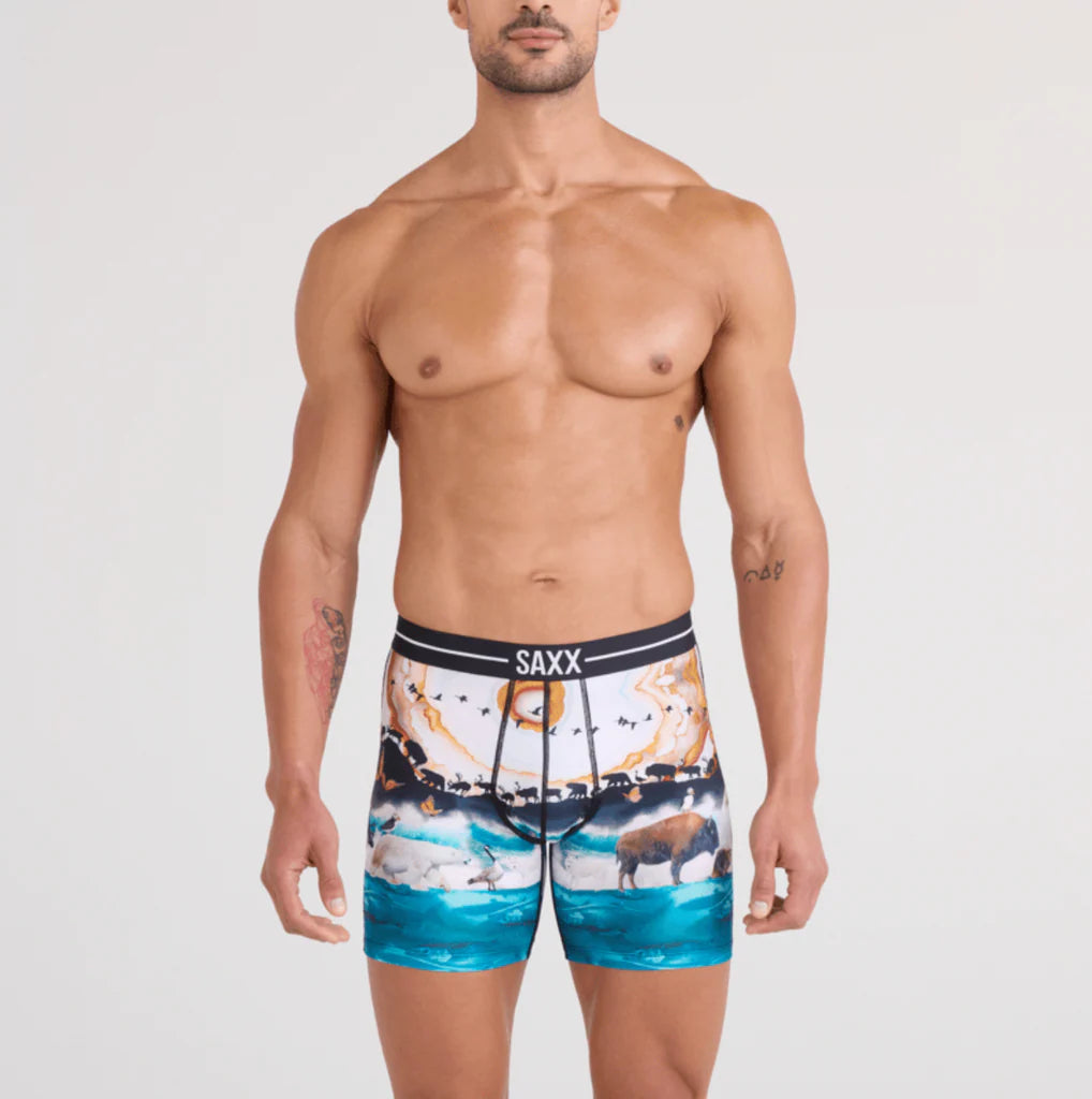 VOLT MESH BOXER BRIEF | GREAT MIGRATION-MULTI-Intimates-SAXX-SMALL-GREAT MIGRATION-MULT-Coriander