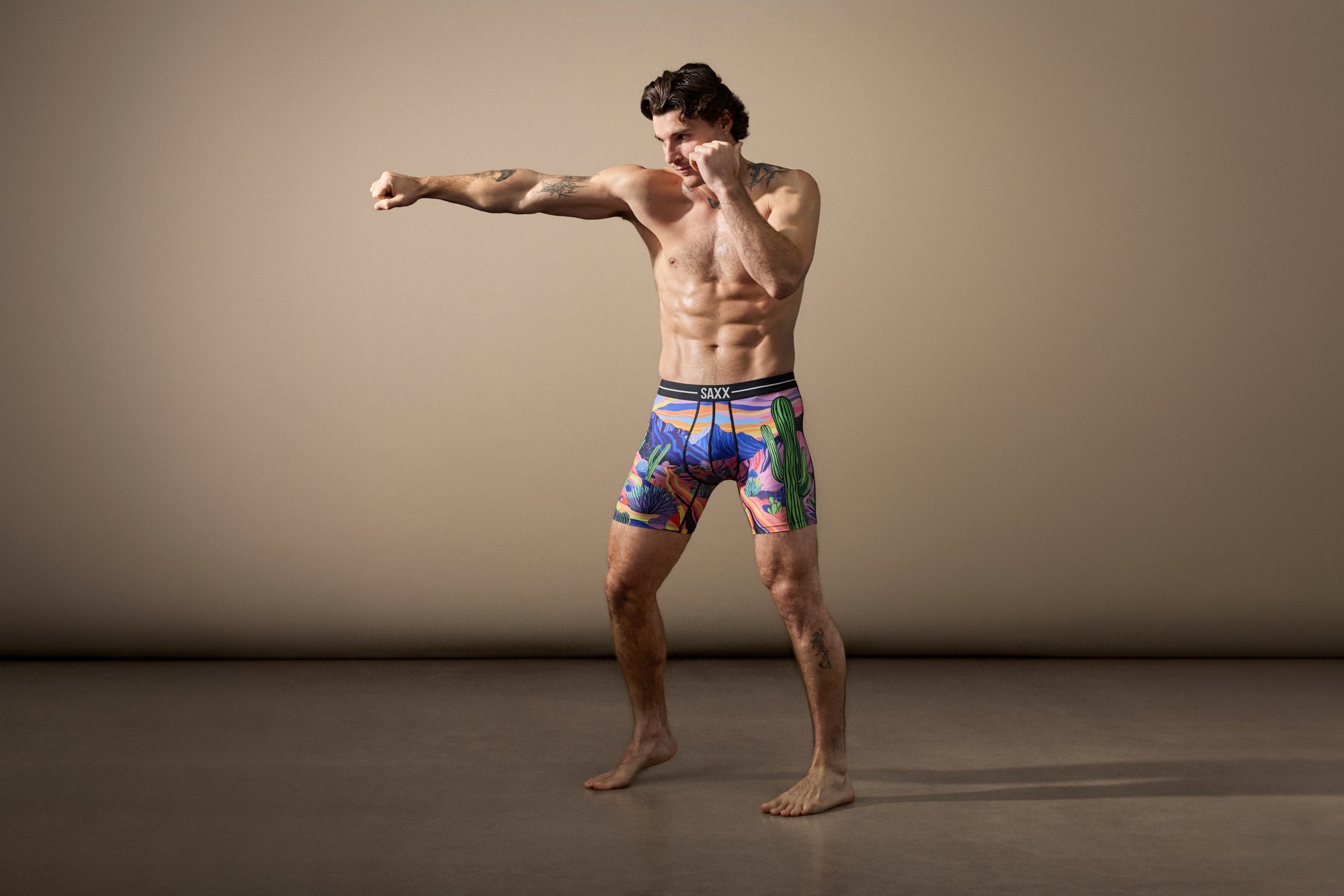 VOLT MESH BOXER BRIEF | PRICKLY PARADISE-MULTI-Intimates-SAXX-Coriander