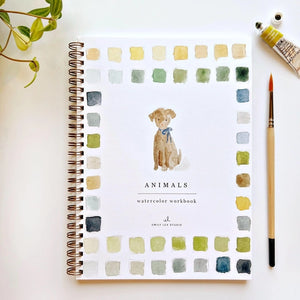 WATERCOLOUR WORKBOOK | ANIMALS-Fun and Games-EMILY LEX STUDIO-Coriander