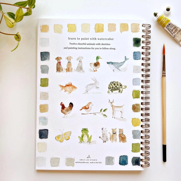 WATERCOLOUR WORKBOOK | ANIMALS-Fun and Games-EMILY LEX STUDIO-Coriander