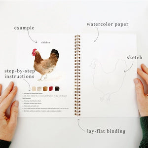 WATERCOLOUR WORKBOOK | ANIMALS-Fun and Games-EMILY LEX STUDIO-Coriander