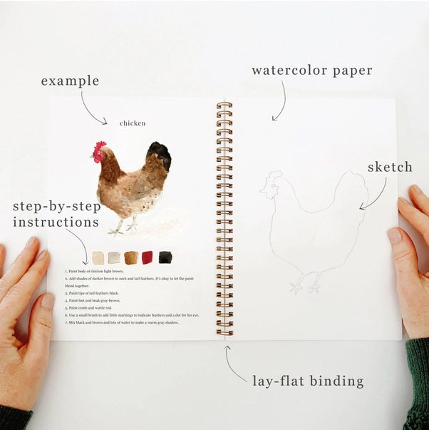 WATERCOLOUR WORKBOOK | ANIMALS-Fun and Games-EMILY LEX STUDIO-Coriander
