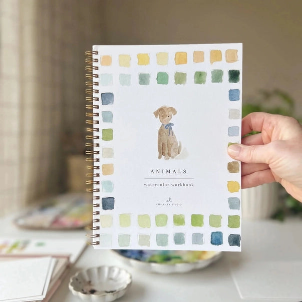 WATERCOLOUR WORKBOOK | ANIMALS-Fun and Games-EMILY LEX STUDIO-Coriander