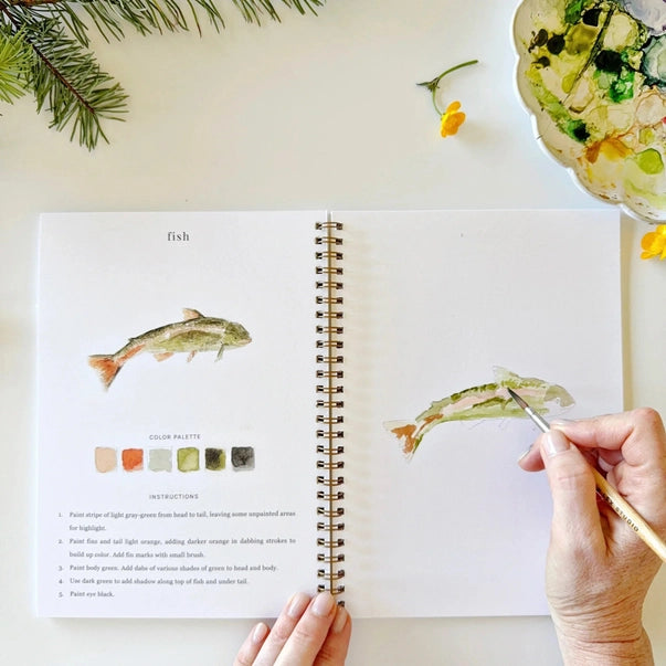 WATERCOLOUR WORKBOOK | CAMPING-Fun and Games-EMILY LEX STUDIO-Coriander