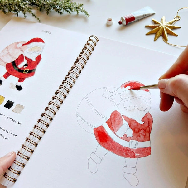 WATERCOLOUR WORKBOOK | CHRISTMAS-Books & Stationery-EMILY LEX STUDIO-Coriander