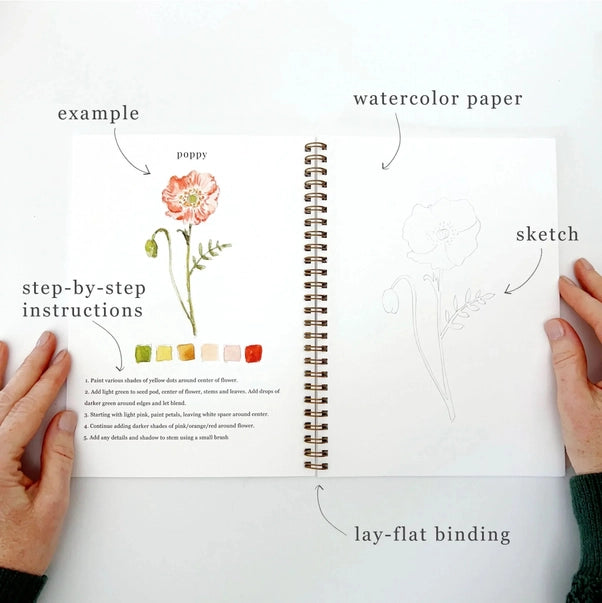 WATERCOLOUR WORKBOOK | FLOWERS-Fun and Games-EMILY LEX STUDIO-Coriander