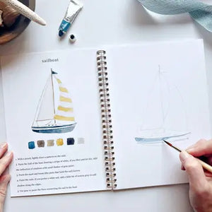 WATERCOLOUR WORKBOOK | SEASIDE-Fun and Games-EMILY LEX STUDIO-Coriander