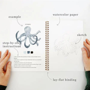 WATERCOLOUR WORKBOOK | SEASIDE-Fun and Games-EMILY LEX STUDIO-Coriander