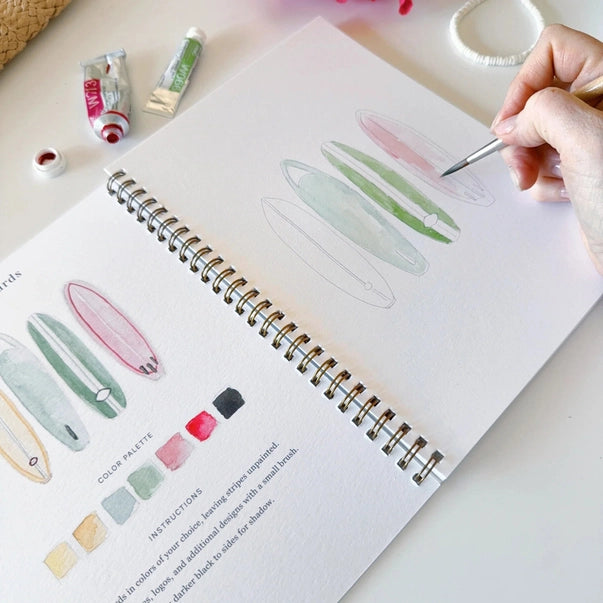 WW-TROPICAL TROPICAL WATERCOLOUR WORKBOOK-Uncategorised-EMILY LEX STUDIO-Coriander