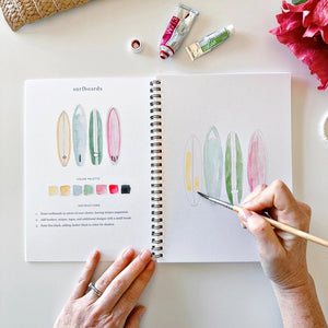 WW-TROPICAL TROPICAL WATERCOLOUR WORKBOOK-Uncategorised-EMILY LEX STUDIO-Coriander