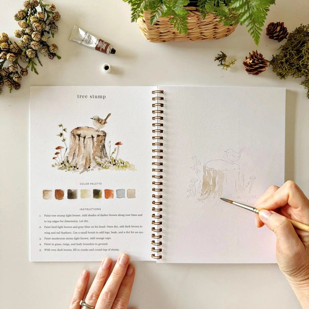 WATERCOLOUR WORKBOOK | WOODLAND-Fun and Games-EMILY LEX STUDIO-Coriander