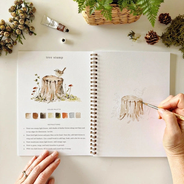 WATERCOLOUR WORKBOOK | WOODLAND-Fun and Games-EMILY LEX STUDIO-Coriander
