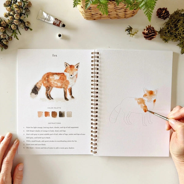 WATERCOLOUR WORKBOOK | WOODLAND-Fun and Games-EMILY LEX STUDIO-Coriander