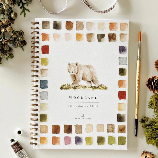 WATERCOLOUR WORKBOOK | WOODLAND-Fun and Games-EMILY LEX STUDIO-Coriander