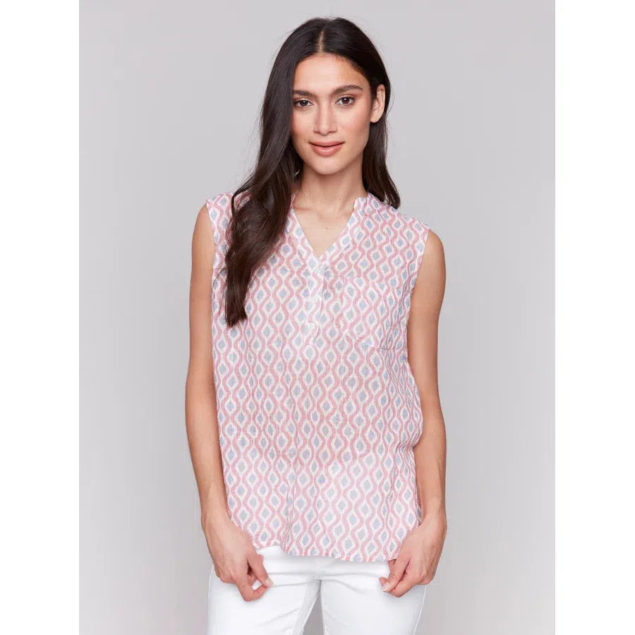 WAVES PRINT SHIRT-Tops-CHARLIE B-Coriander