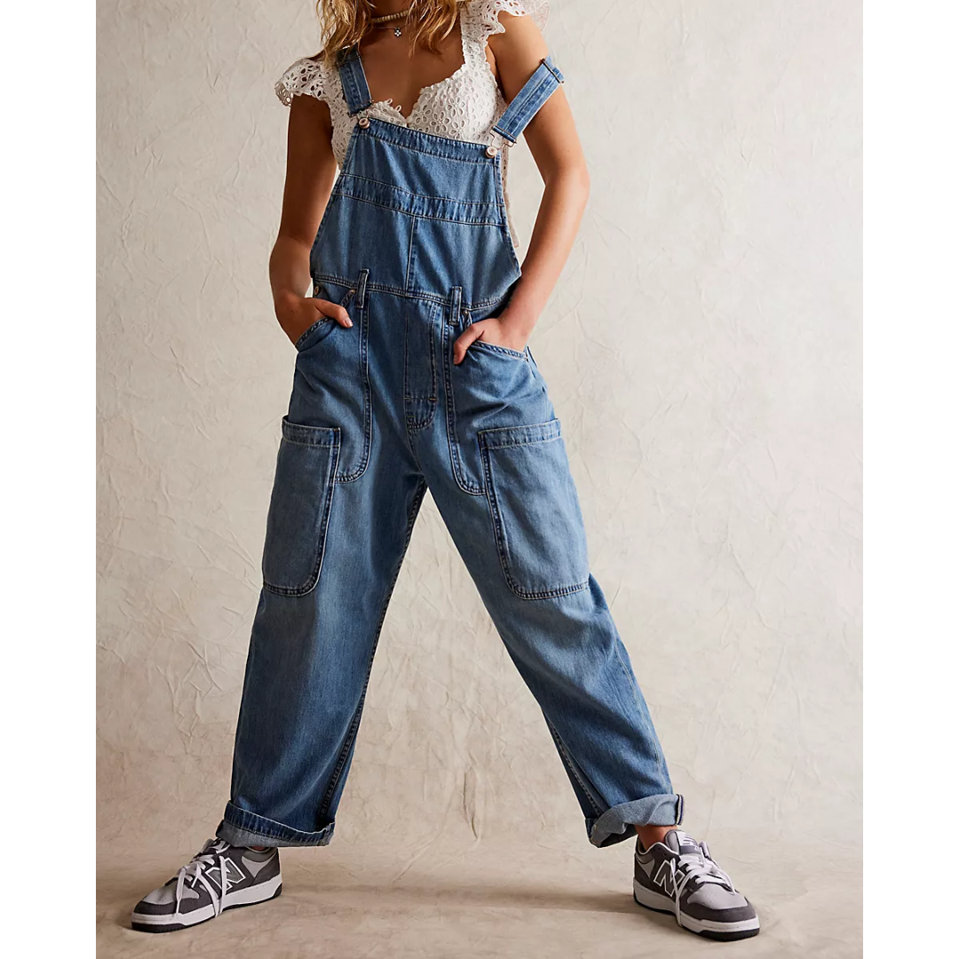 WAY BACK OVERALLS-Denim-FREE PEOPLE-Coriander