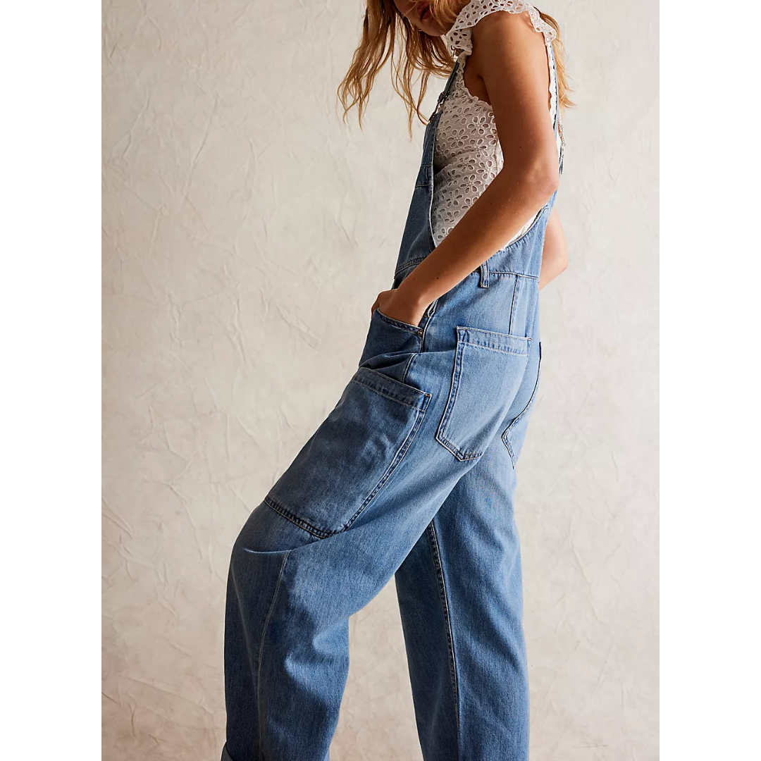 WAY BACK OVERALLS-Denim-FREE PEOPLE-Coriander