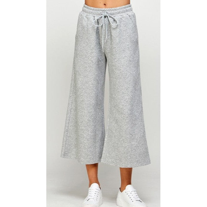 WEAVE CROPPED WIDE LEG PANT-Bottoms-SEE AND BE SEEN-SMALL-GREY-Coriander