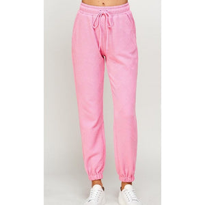 WEAVE JOGGER PANT-Bottoms-SEE AND BE SEEN-SMALL-BUBBLE GUM-Coriander