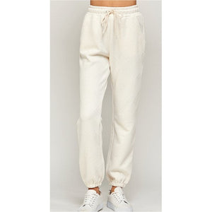 WEAVE JOGGER PANT-Bottoms-SEE AND BE SEEN-SMALL-CREAM-Coriander