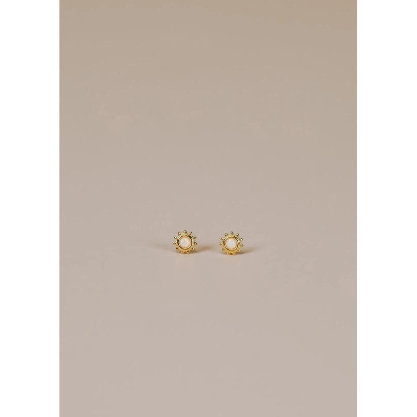 WHITE OPAL SUN STUDS-Jewellery-JAX KELLY-Coriander