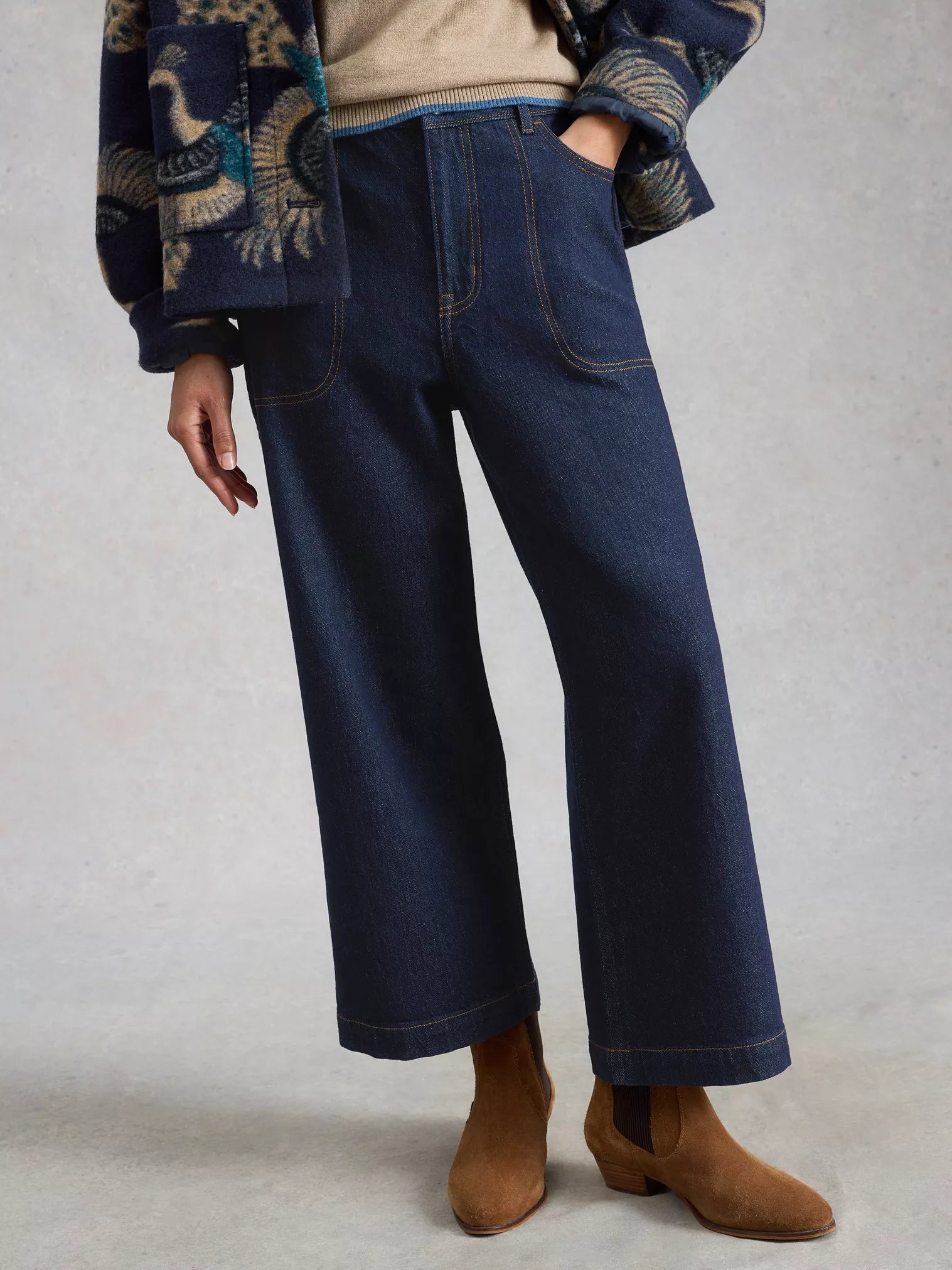 WIDE LEG CROP JEANS | TIA