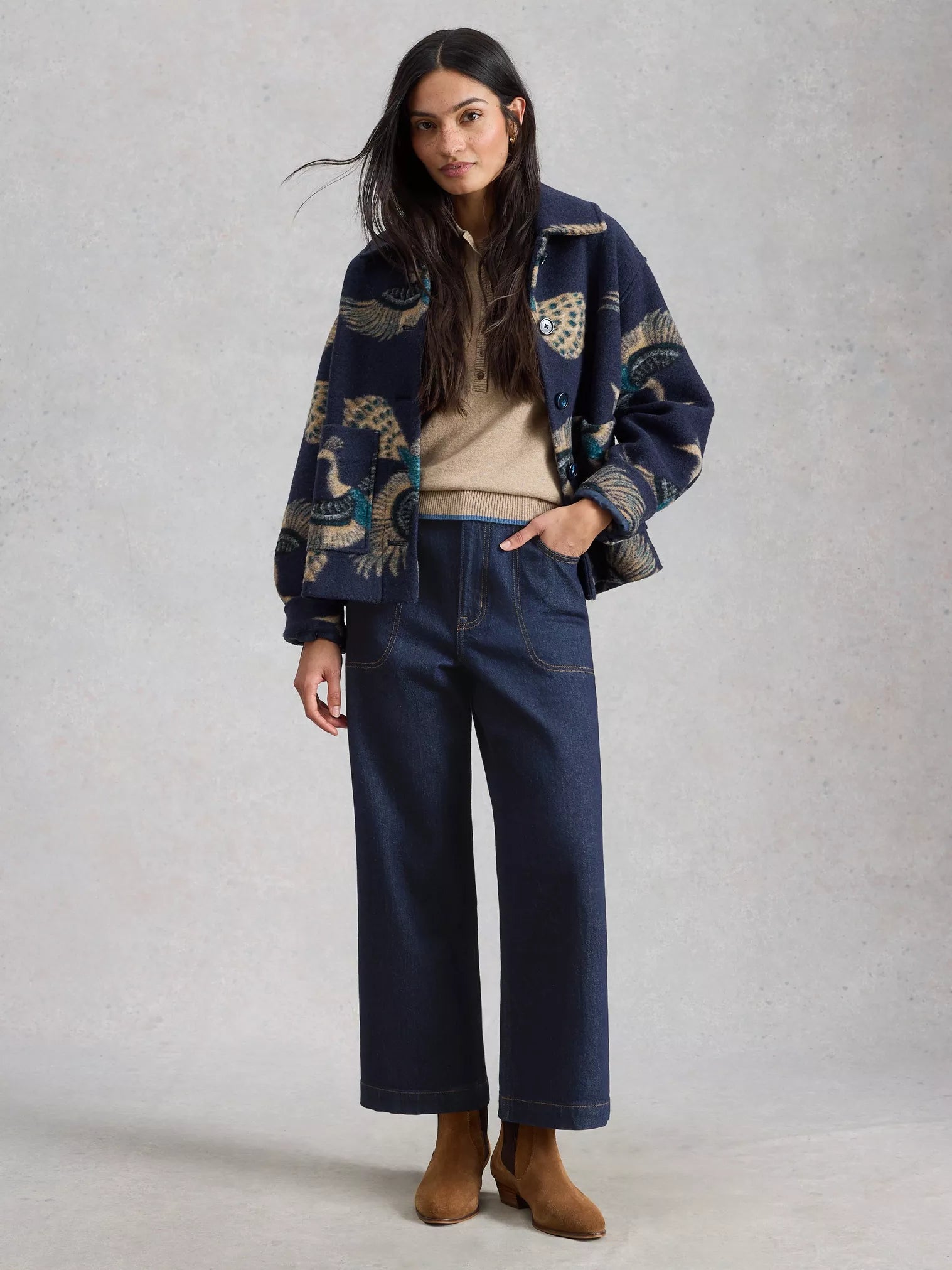 WIDE LEG CROP JEANS | TIA