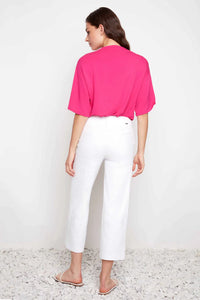 WIDE LEG CROPPED PANT | TECHNO: WHITE-Bottoms-UP!-Coriander