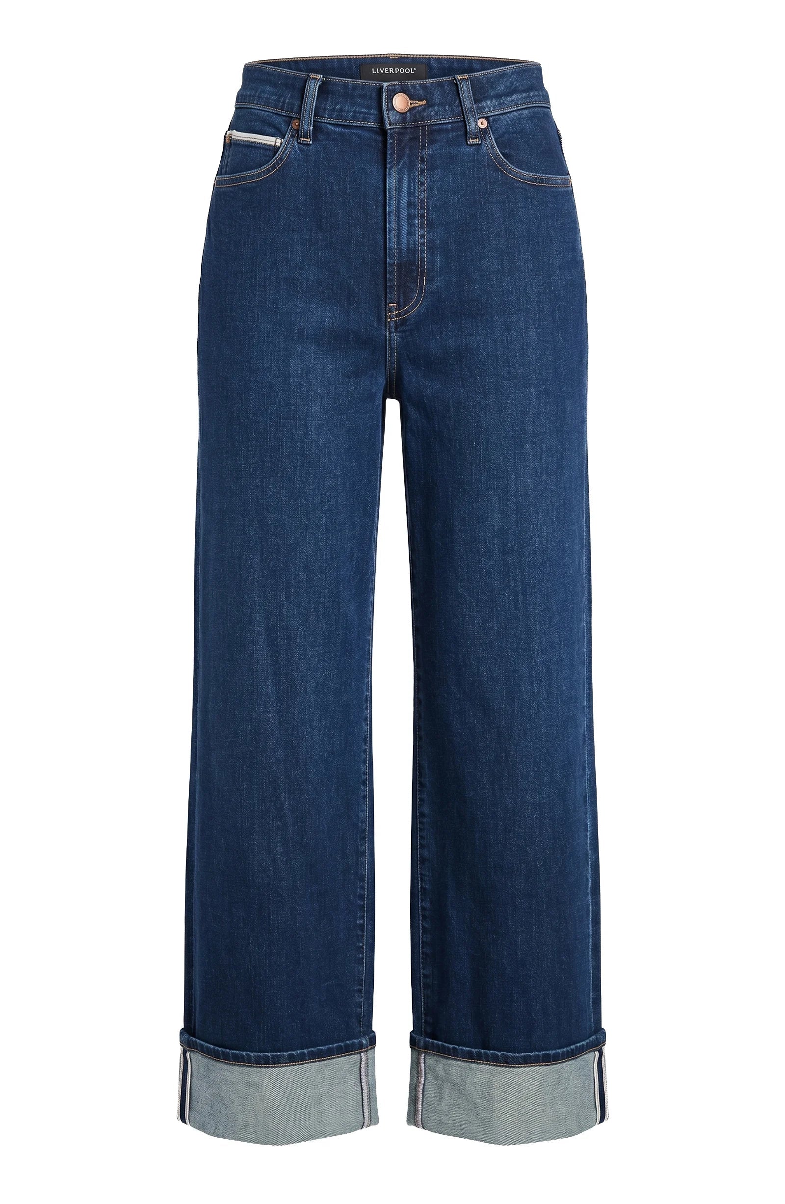 WIDE LEG CUFFED DENIM | MORGAN HIGHRISE